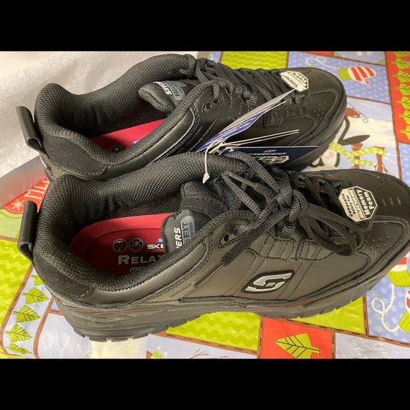 Skechers men’s black work shoes size 12W - Picture 5 of 5